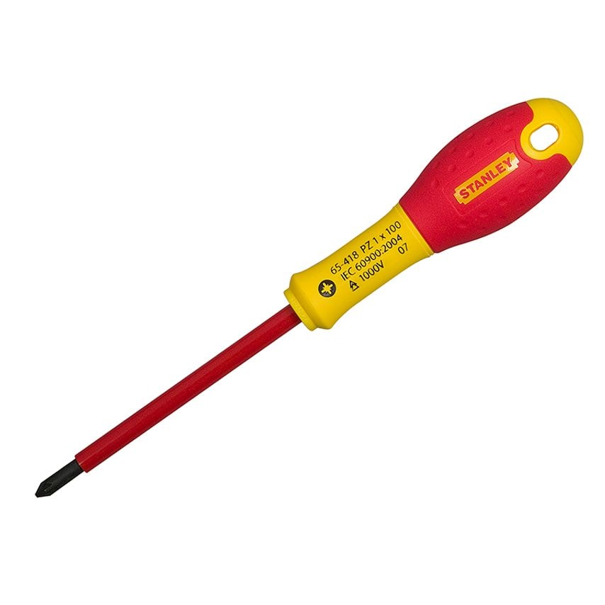FatMax VDE Insulated Screwdriver Pozidriv Tip PZ0 x 75mm STA065417