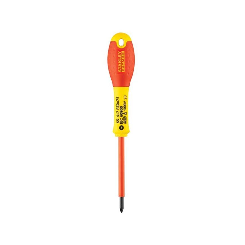 FatMax VDE Insulated Screwdriver Pozidriv Tip PZ0 x 75mm STA065417
