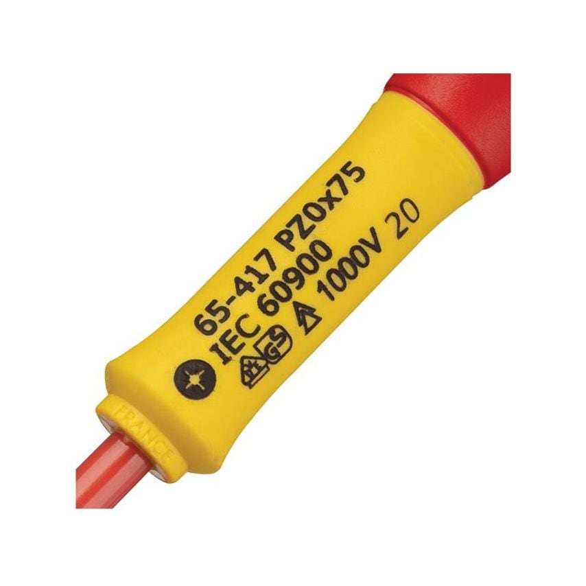 FatMax VDE Insulated Screwdriver Pozidriv Tip PZ0 x 75mm STA065417