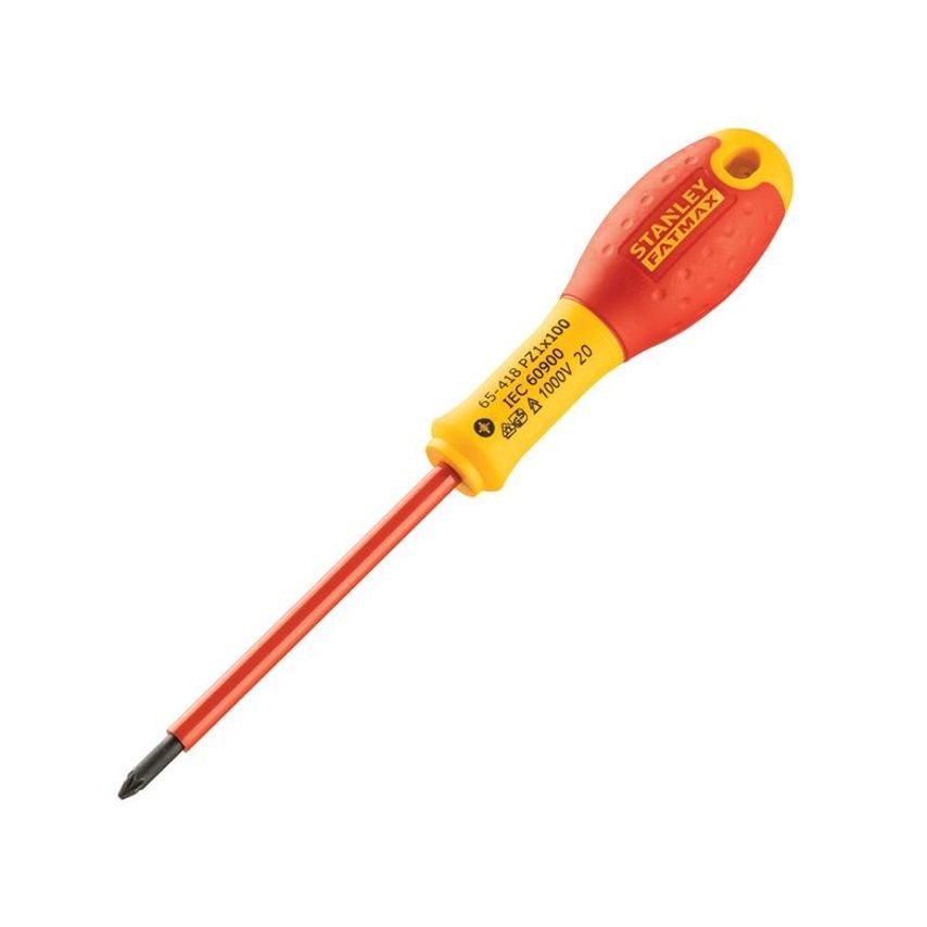 FatMax VDE Insulated Screwdriver Pozidriv Tip PZ1 x 100mm STA065418