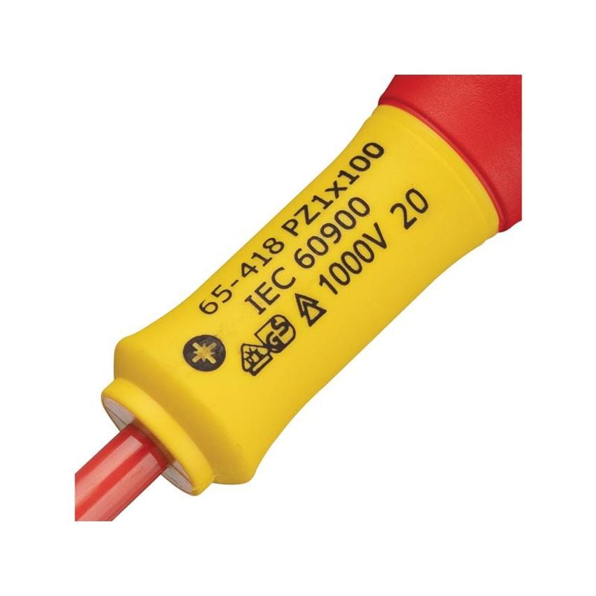FatMax VDE Insulated Screwdriver Pozidriv Tip PZ1 x 100mm STA065418