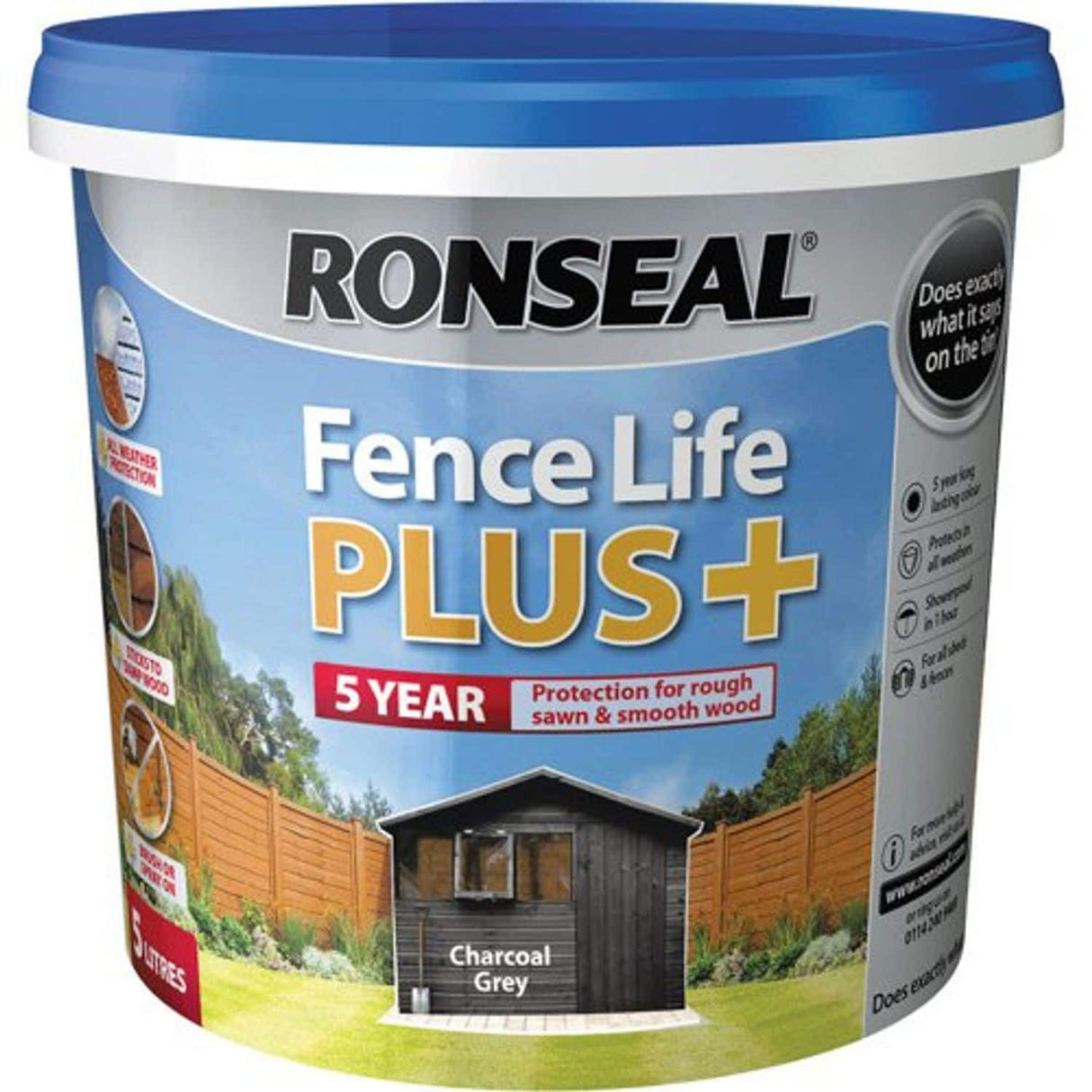 Fence Life Plus, Charcoal Grey, 5L