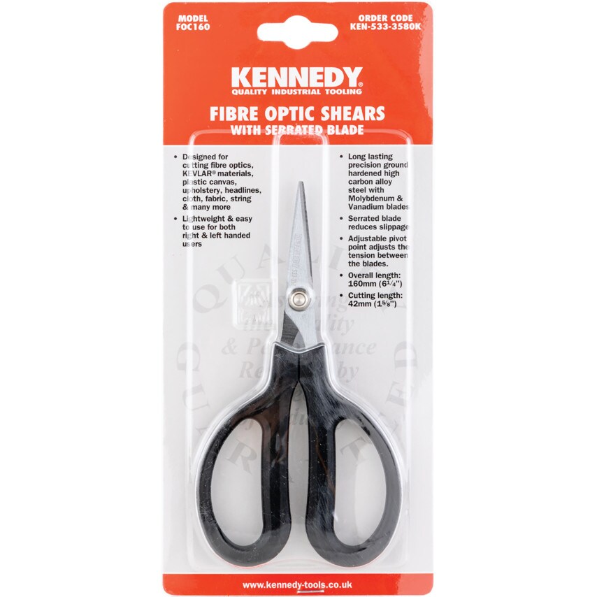 Fibre Optic Shears - Serrated Blade 160mm