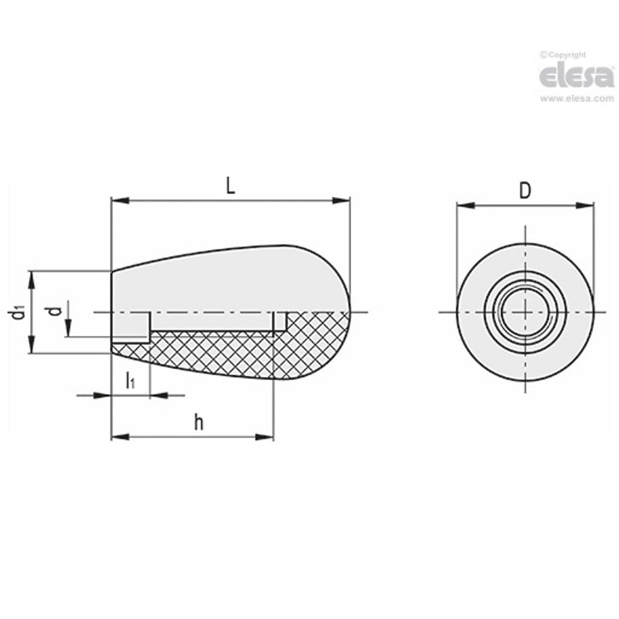 Fixed handle-I.222/40-M8