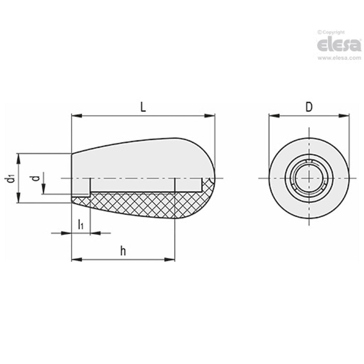 Fixed handle-I.622/30-M8-C5 Blue