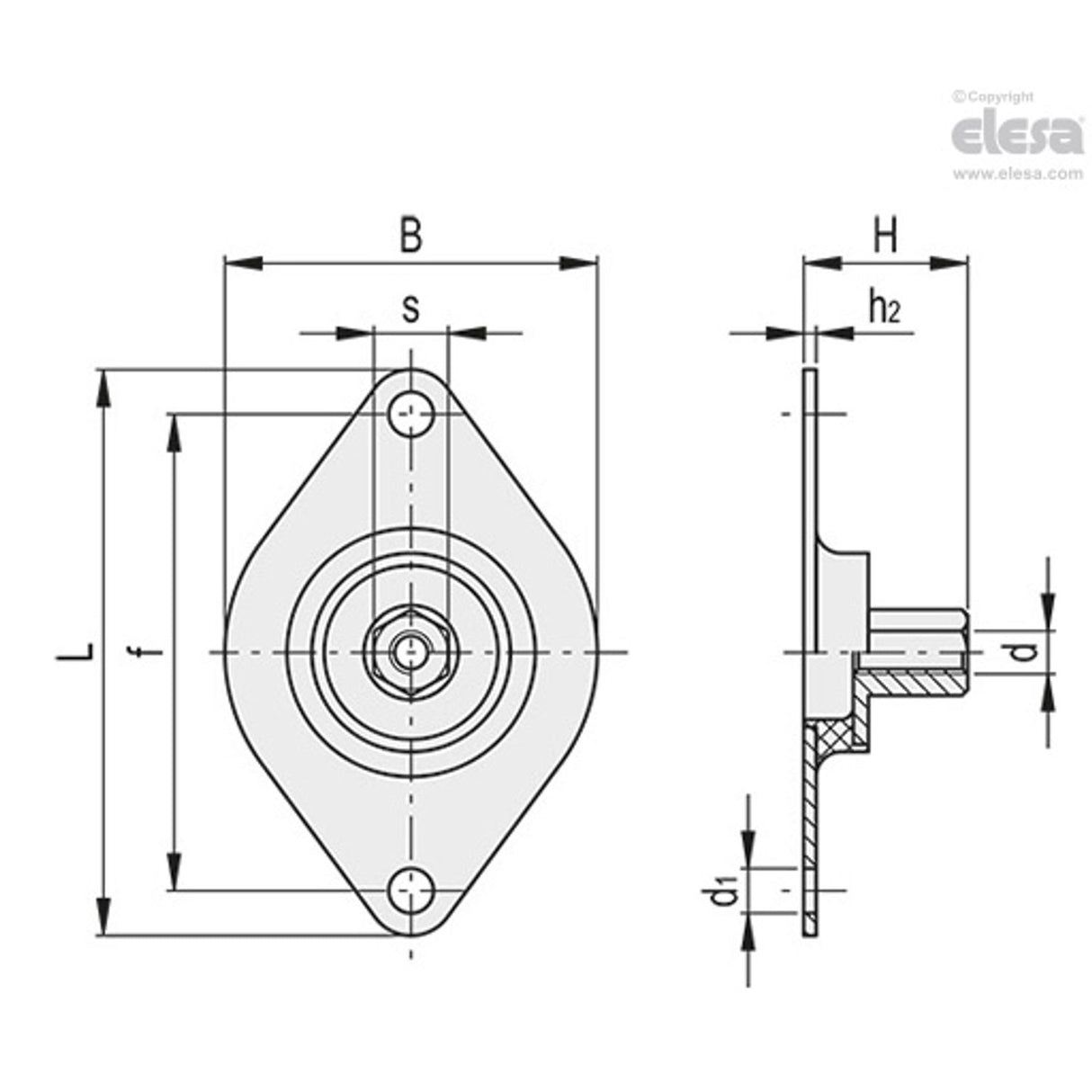 Flange mount-DVI-M8-A-60
