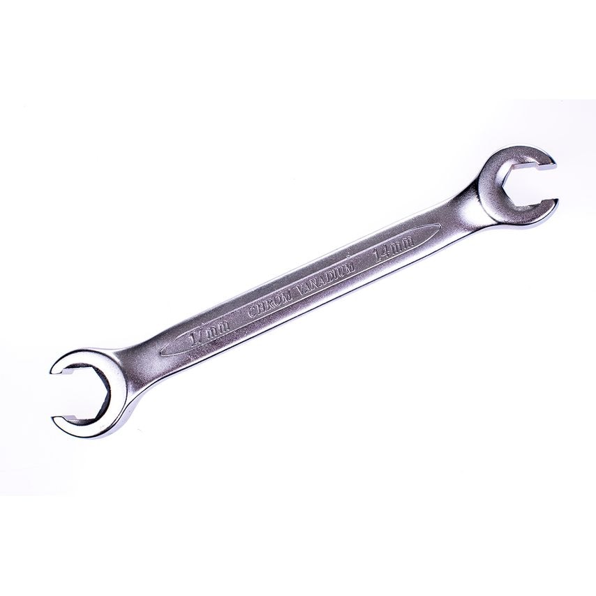 Flare Nut Spanner 14 & 17mm Metric Brake Pipe Wrench 6 Point Offset 195mm Long