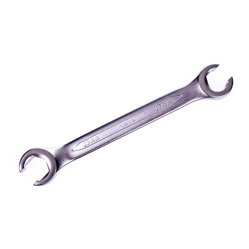 Flare Nut Spanner 17 & 19mm Metric Brake Pipe Wrench 6 Point Offset 196mm Long