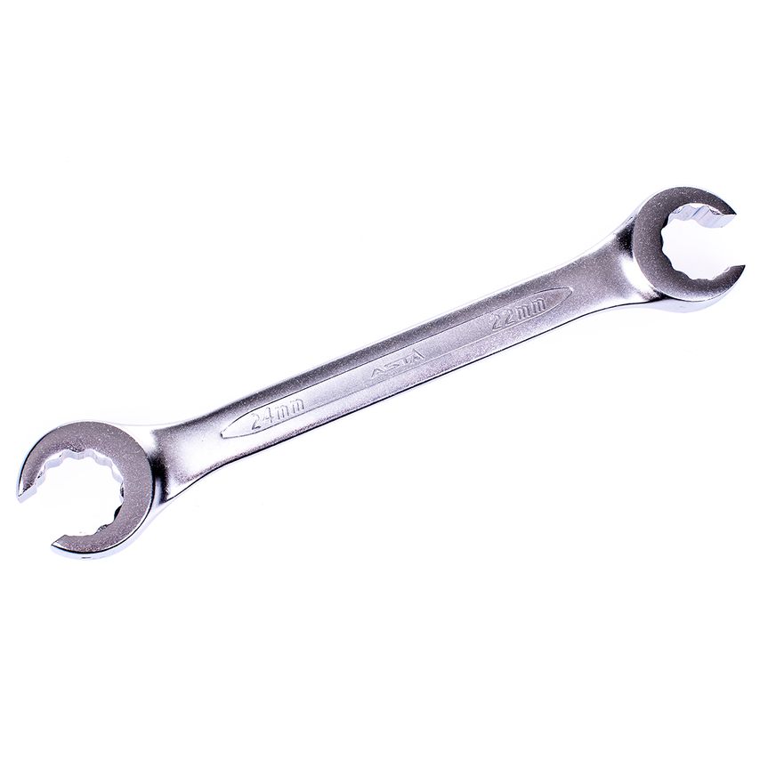 Flare Nut Spanner 22 & 24mm Metric Brake Pipe Wrench 12 Point Offset 248mm Long