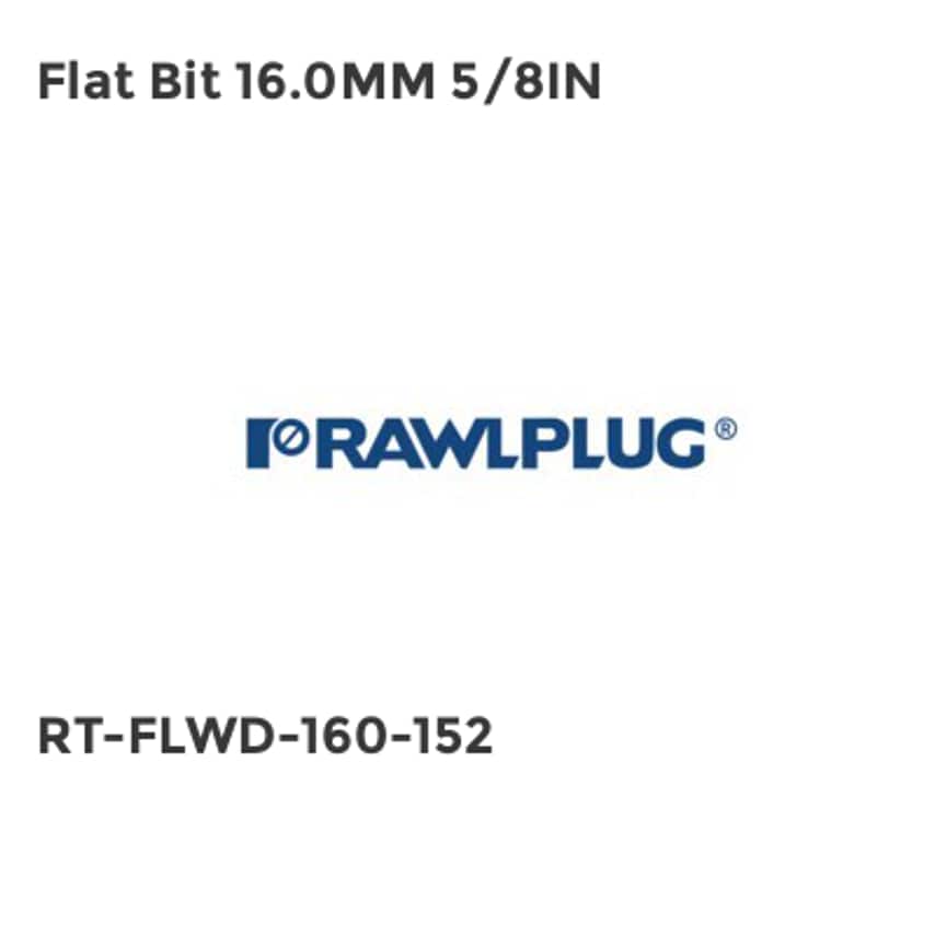 Flat Bit 16.0mm 5/8in - RT-FLWD-160-152