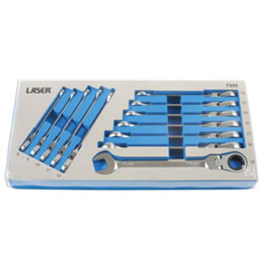 Flexi-head Ratchet Ring Spanner Set