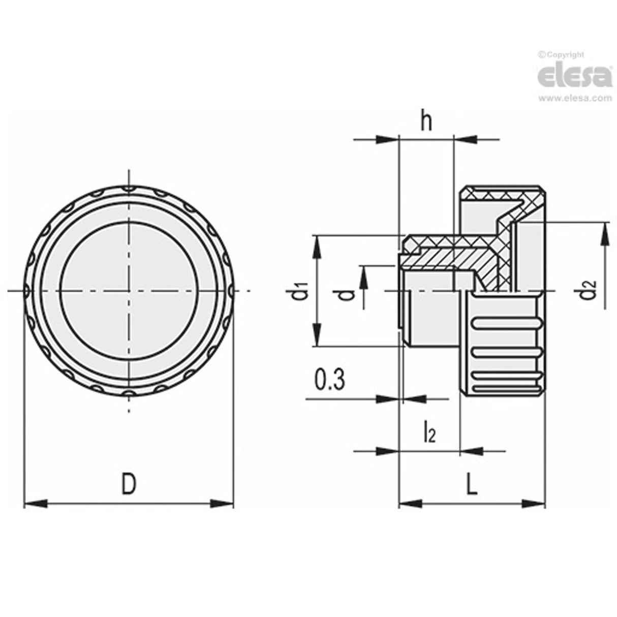 Fluted knob-BT.20 B-M5