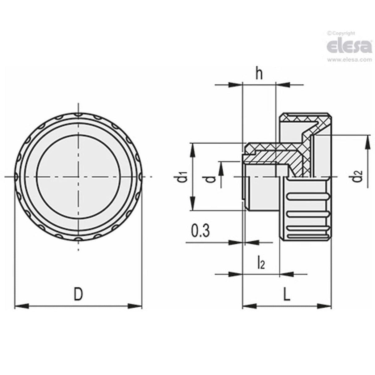 Fluted knob-BT.32 B-M8