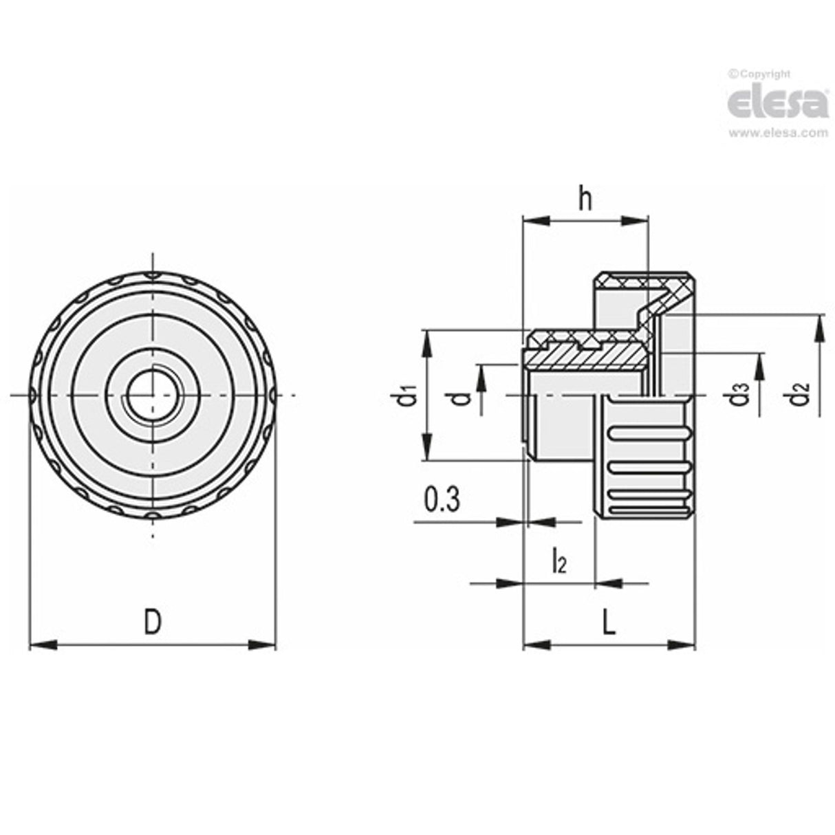 Fluted knob-BT.32 FP-M6