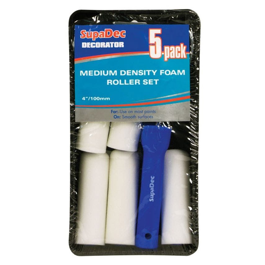 Foam Mini Roller & Tray Set of 4"/100mm Pack of 5