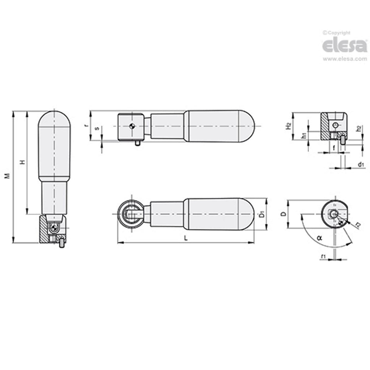Fold-away handle-EFH.620/90-SST-S.D.20