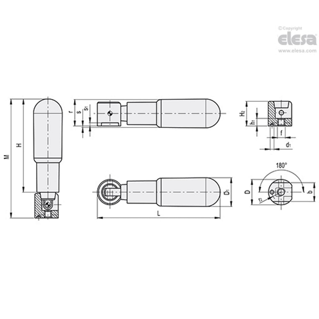 Fold-away handle-IR.620/45 S.D.16