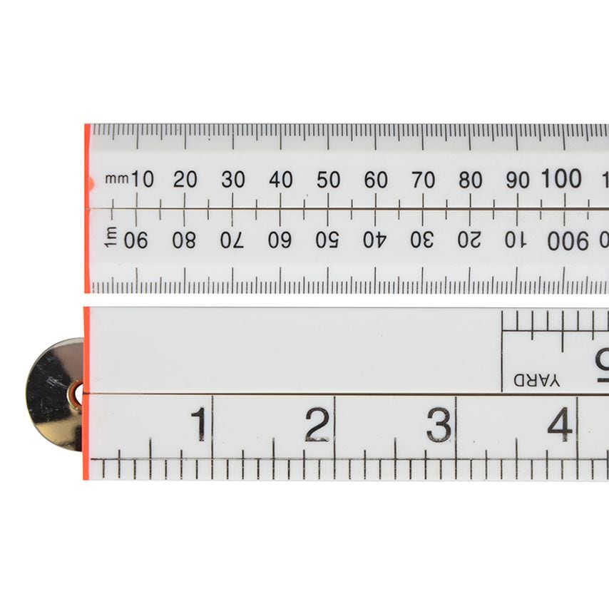 Folding Rule White ABS Plastic 1m / 39in FAIRULEFOLDW