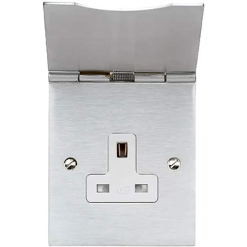 Frame Euro 1 Gang STD Floor Mounted Brushed Stainless Steel