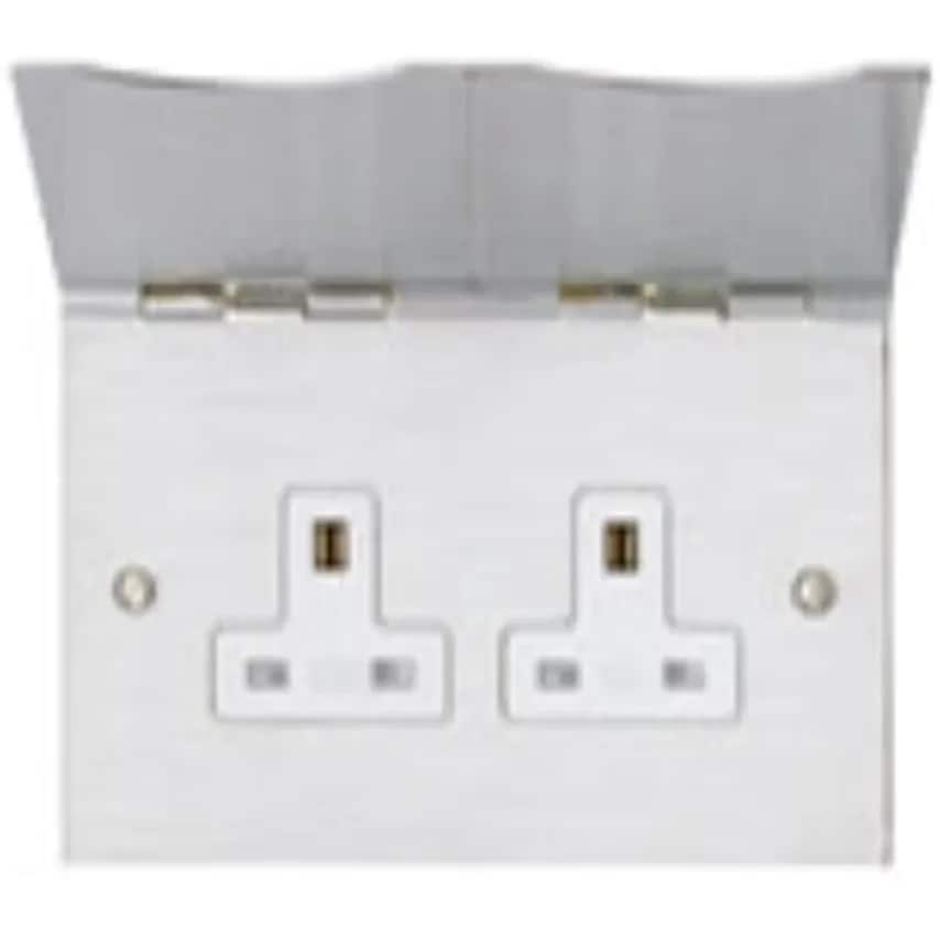 Frame Euro 2 Gang STD Floor Mounted Brushed Stainless Steel