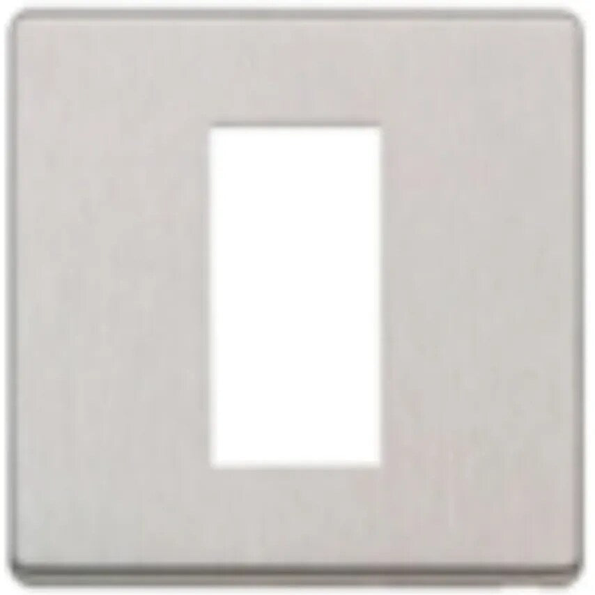 Front Plate 1 Module Euro 25 x 50mm Lacquered Brushed Stainless Steel