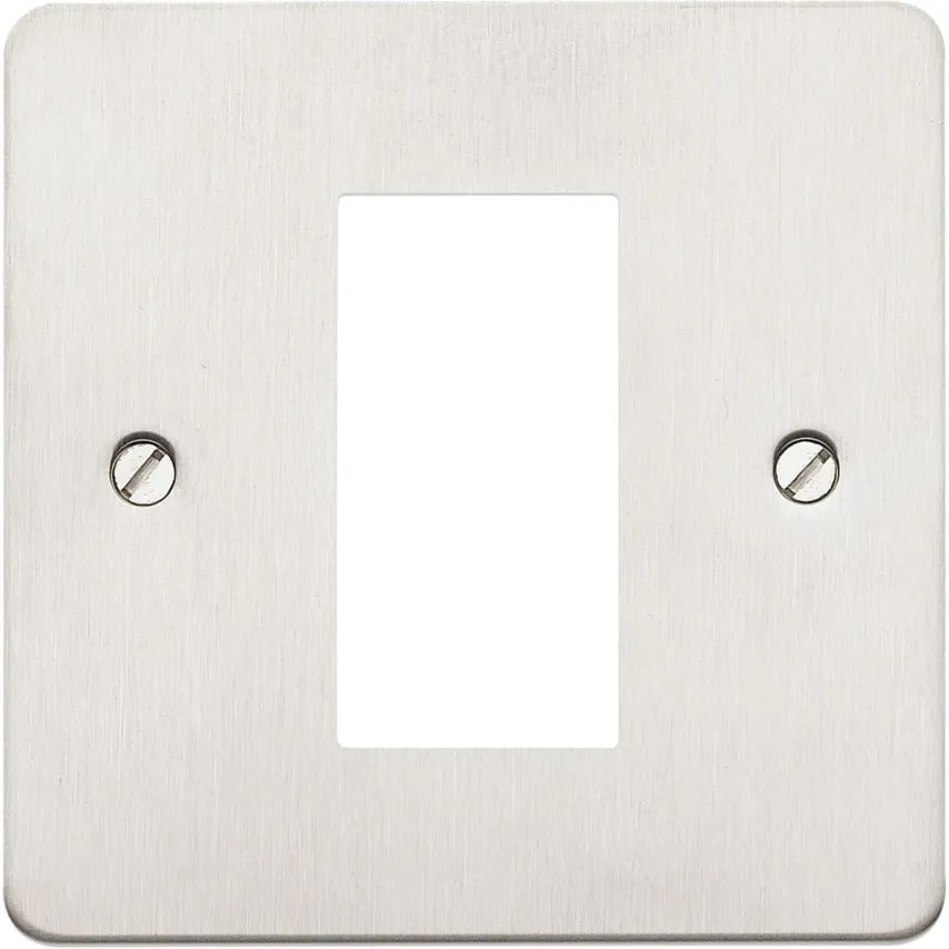 Frontplate 1 Module Euro 25 x 50mm Brushed Stainless Steel - K14181BSS