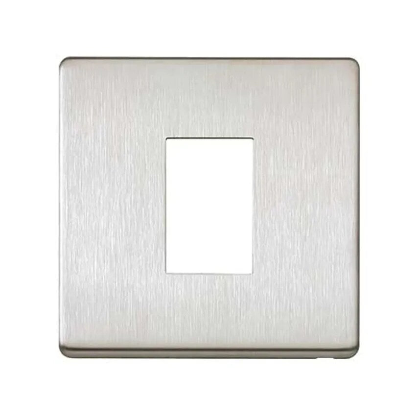 Frontplate 1 Module Euro 25 x 50mm Brushed Stainless Steel - K24181BSS