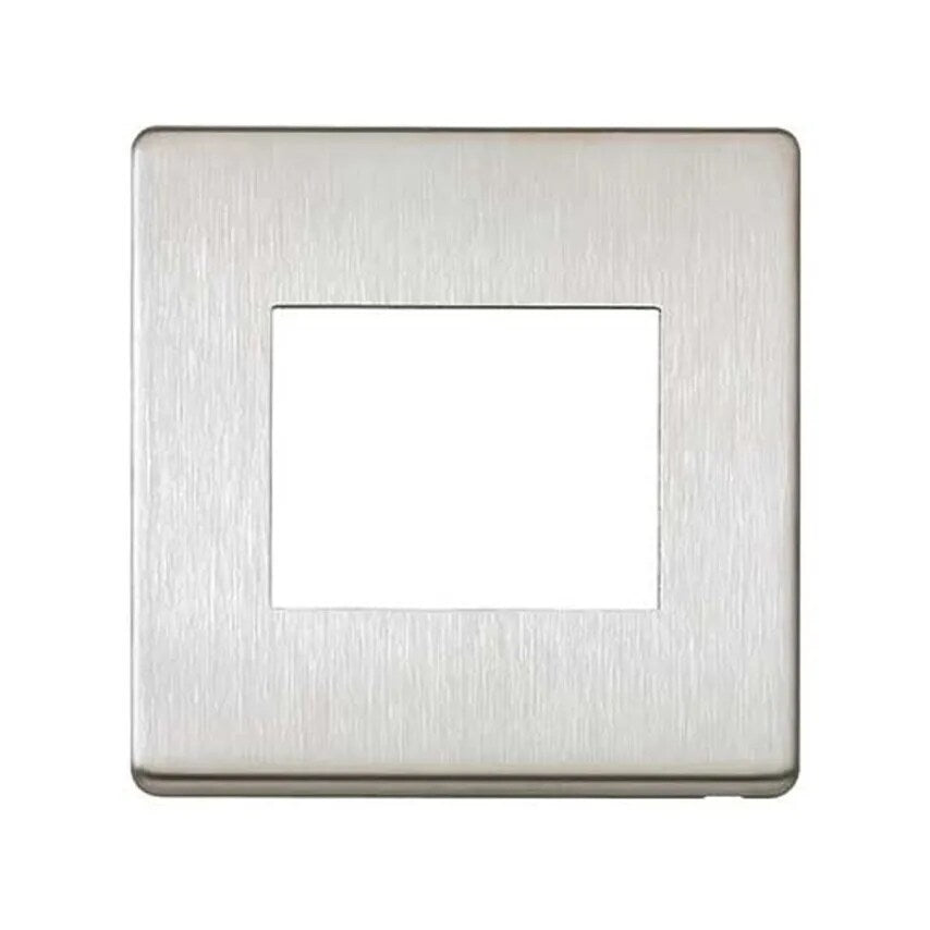 Frontplate 2 Module Euro 50 x 50mm Brushed Stainless Steel - K24182BSS