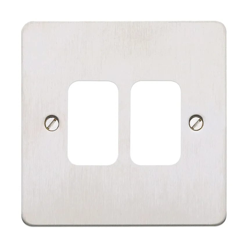 Frontplate 2 Module Mounting Frame 86 x 86mm Brushed SS