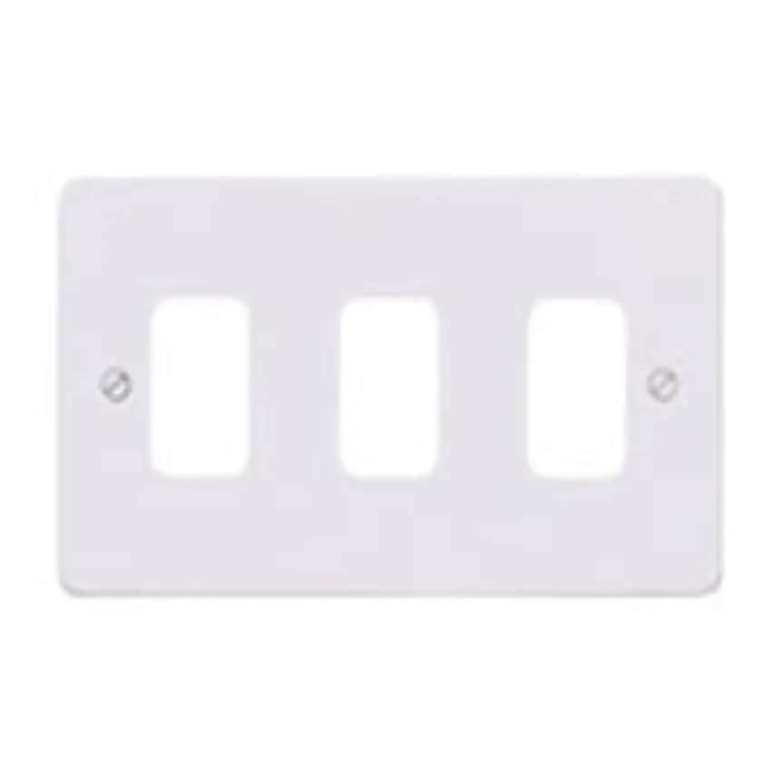 Frontplate 3 Module Mounting Frame 86 x 146mm Lustrous Black