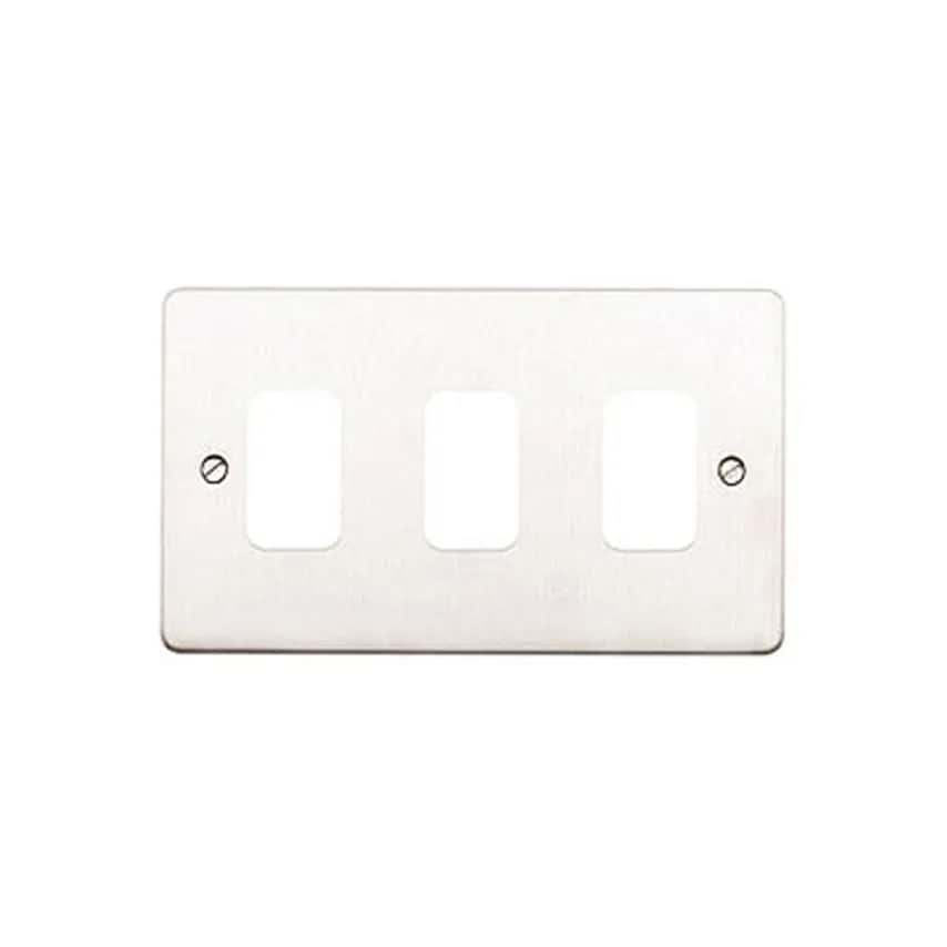 Frontplate 3 Module Mounting Frame 86 x 146mm White