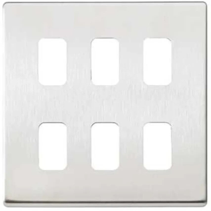 Frontplate 6 Module Brushed Stainless Steel