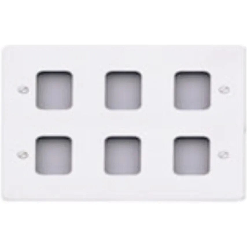 Frontplate 6 Module Mounting Frame 86 x 146mm White