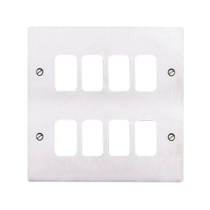 Frontplate 8 Module 146 x 146mm Brushed Stainless Steel - K14348BSS