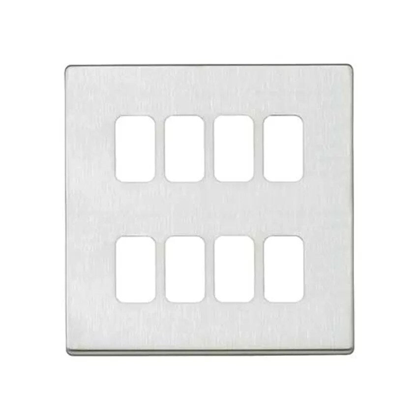 Frontplate 8 Module Brushed Stainless Steel