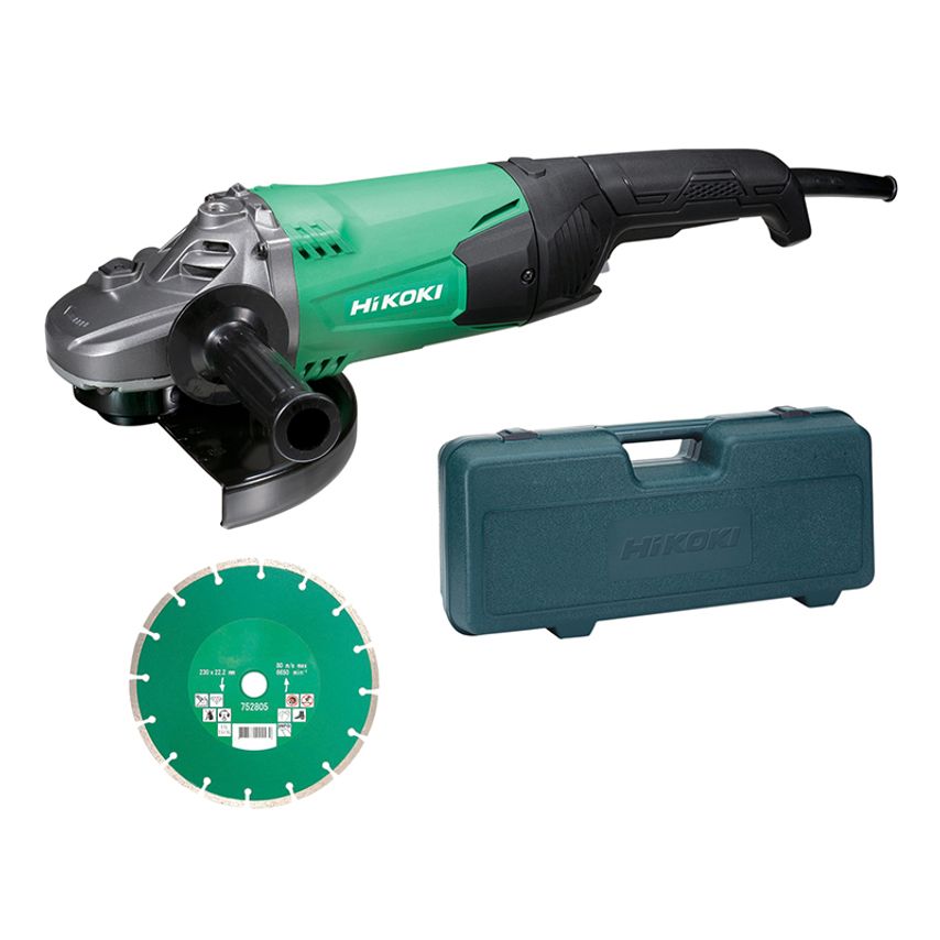 G23STCD/J1 Angle Grinder 230mm Diamond Blade & Case 2000W 240V HIKG23STCD