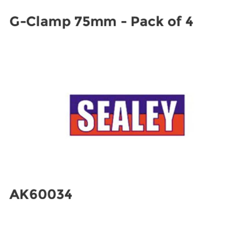 G-Clamp 75mm, Pack of 4