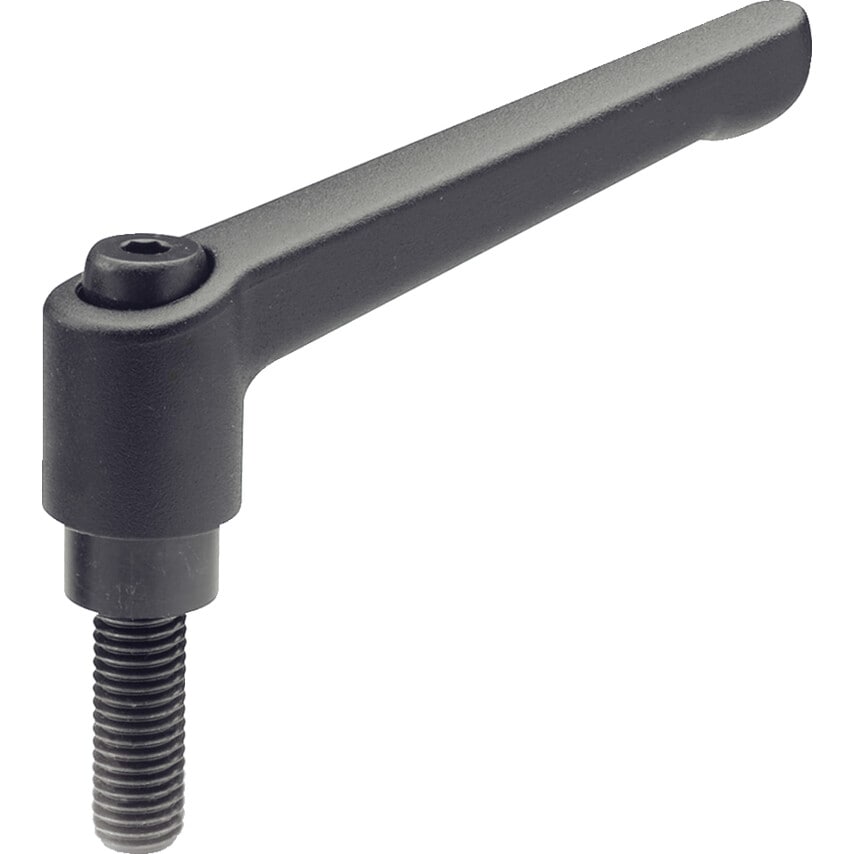 GN300-92-M12-63-SW Adjustable Hand Lever; Black, Male
