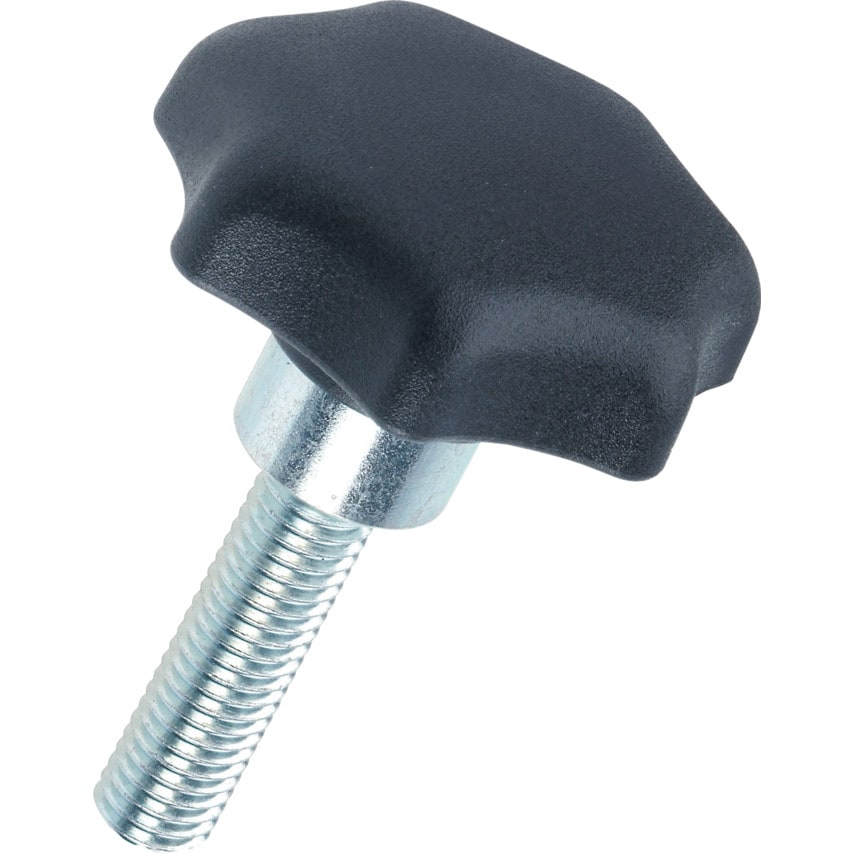 GN6336.4-ST-50-M10-55 Polyamid Plastic Star Knob, Zinc Plated Bolt