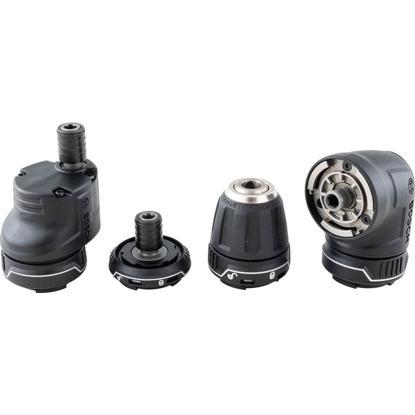 GSR 12V-15 FC 12V FlexiClick Drill Driver with 4X Chucks Attachments, 2 x 2.0AH Batteries, Charger and L-Boxx Carry Case - 06019F6070