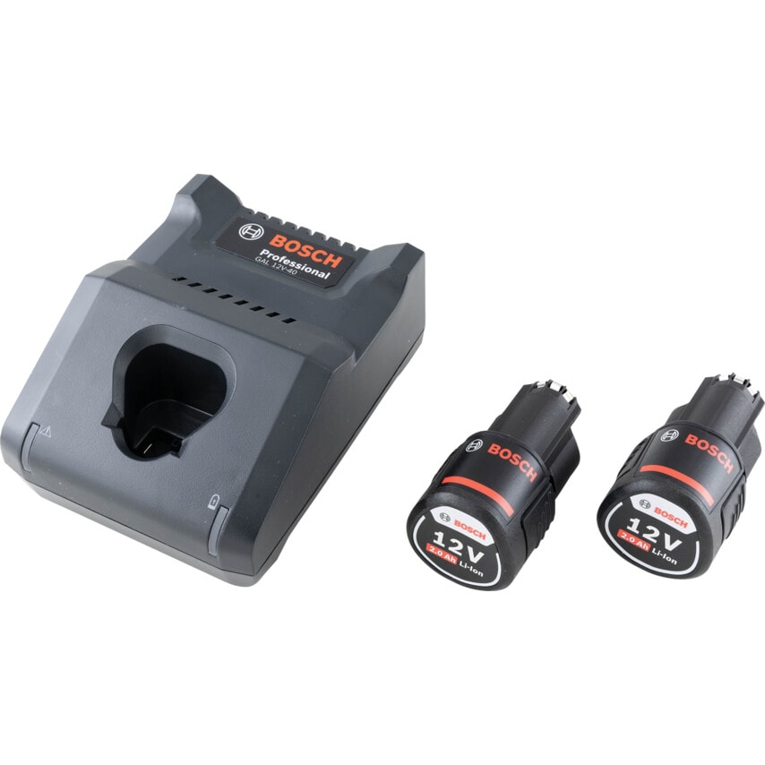 GSR 12V-15 FC 12V FlexiClick Drill Driver with 4X Chucks Attachments, 2 x 2.0AH Batteries, Charger and L-Boxx Carry Case - 06019F6070