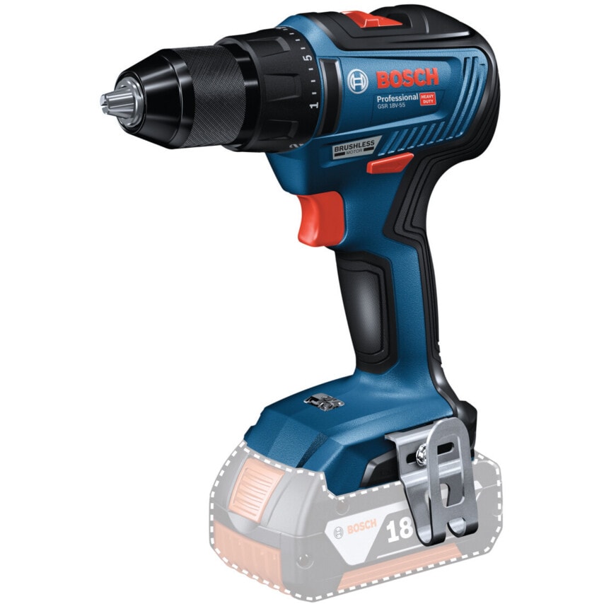 GSR 18V-55 Professional 18V Cordless Drill Driver, Brushless Motor