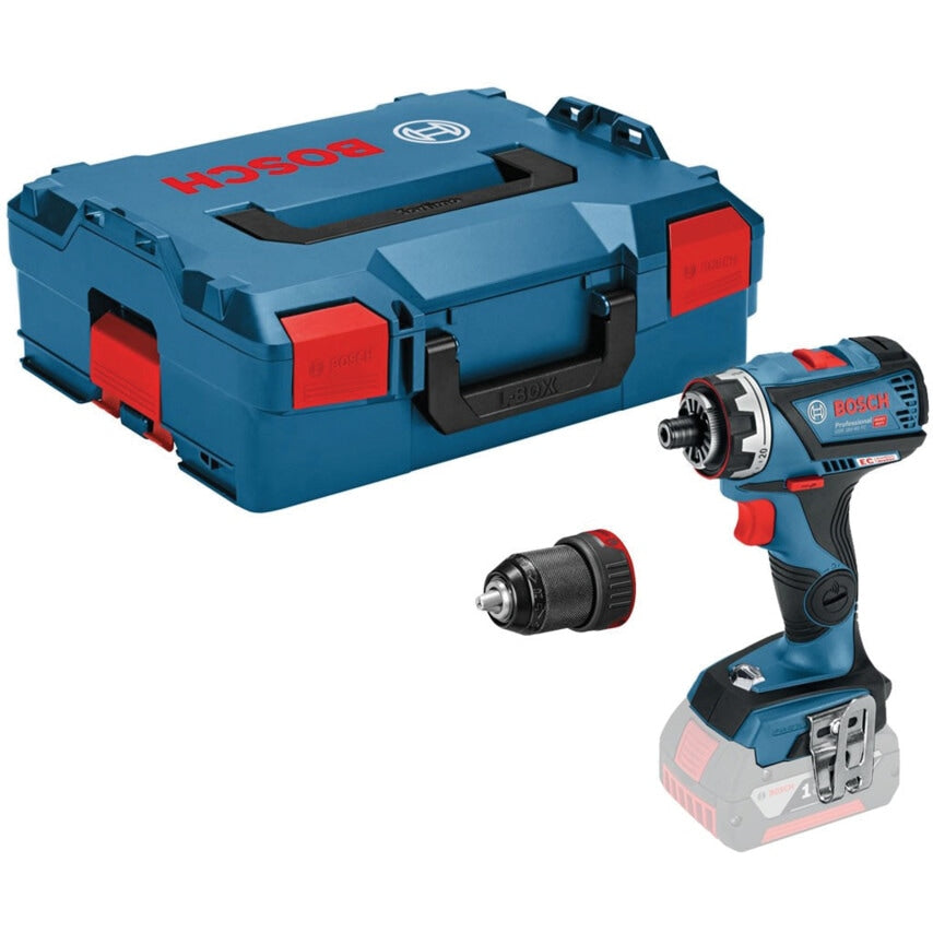 GSR 18 V-60 FCC FlexiClick Professional Drill Driver with 1X GFA18-M Metal Chuck Adaptor in L-BOXX Body Only Version - No Batteries Or Charger Supplied - 0 601 9G7 102
