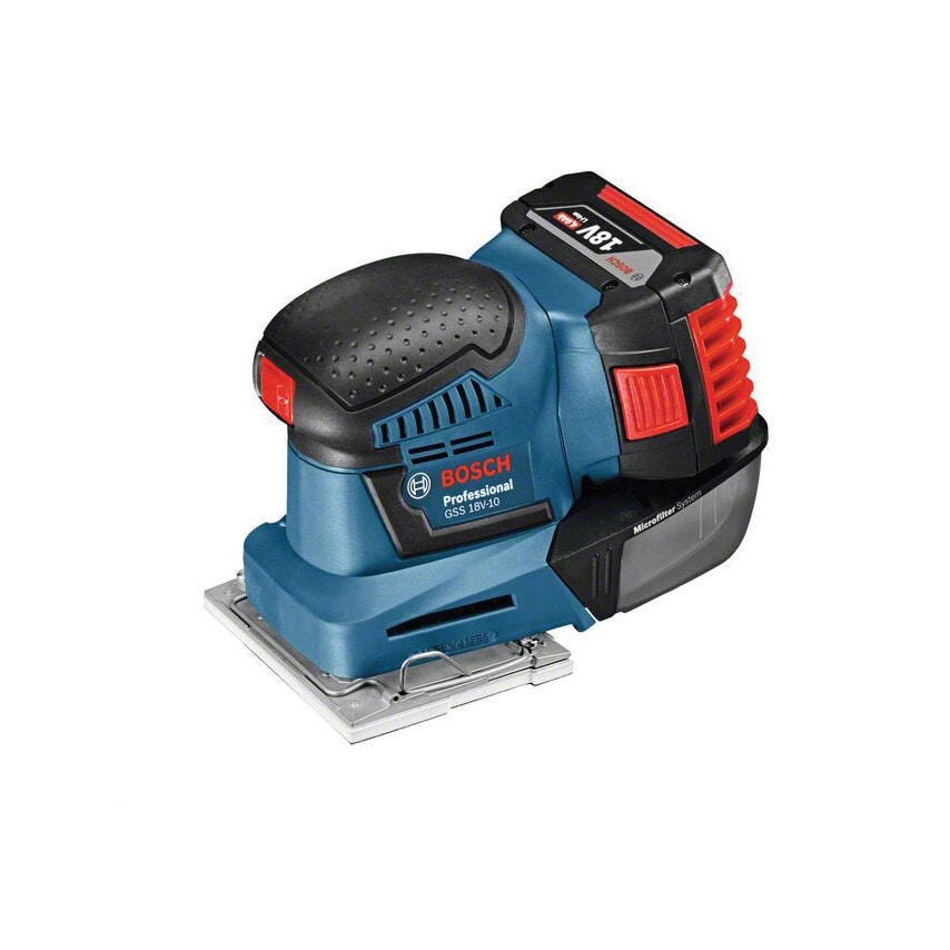 GSS 18V-10 Multi-base Cordless Palm Sander with Accessories Set in L-BOXX Body Only Version - No Batteries Or Charger Supplied - 0 601 9D0 200