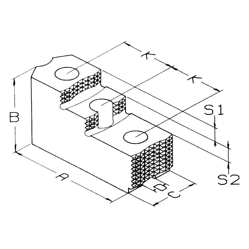 GT10 Serrated Hard Top Jaws 10"