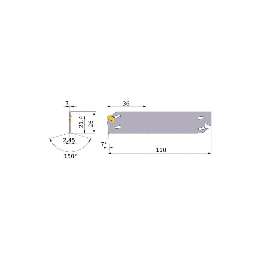 GWB32NA2-F60 Grooving Blade