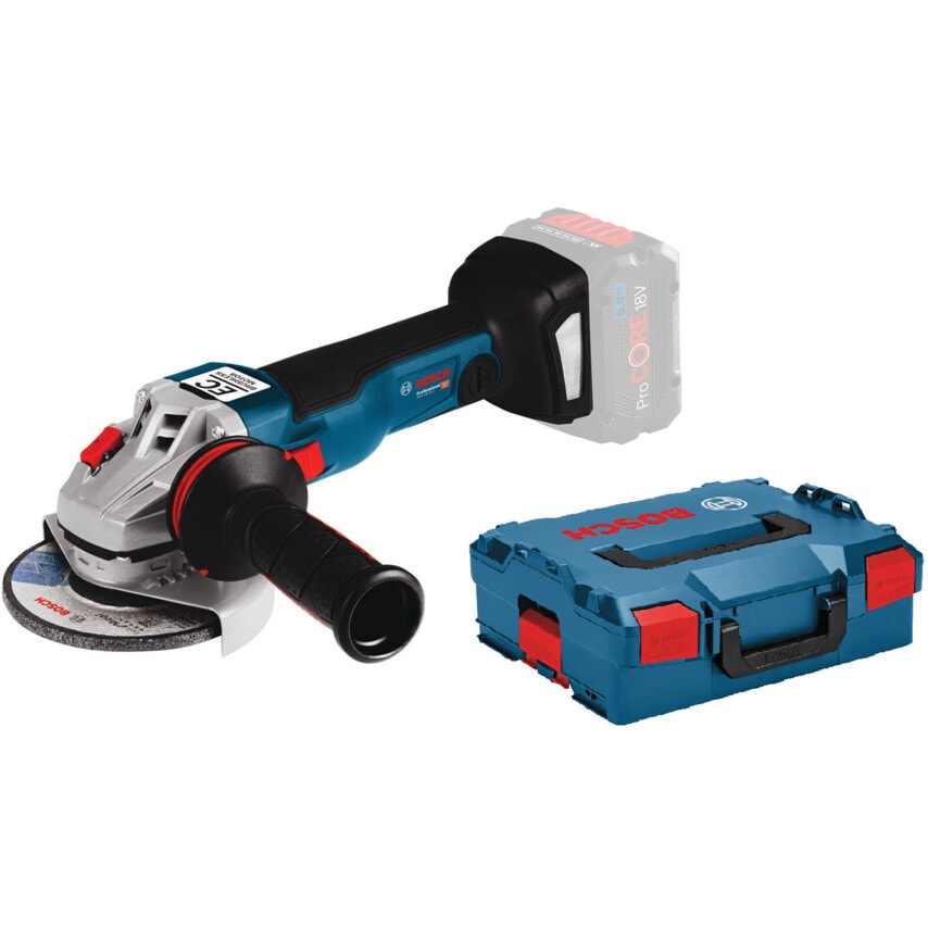 GWS 18 V-10 SC 125MM Connected Brushless Angle Grinder in L-BOXX Body Only Version - No Batteries Or Charger Supplied - 0 601 9G3 40B