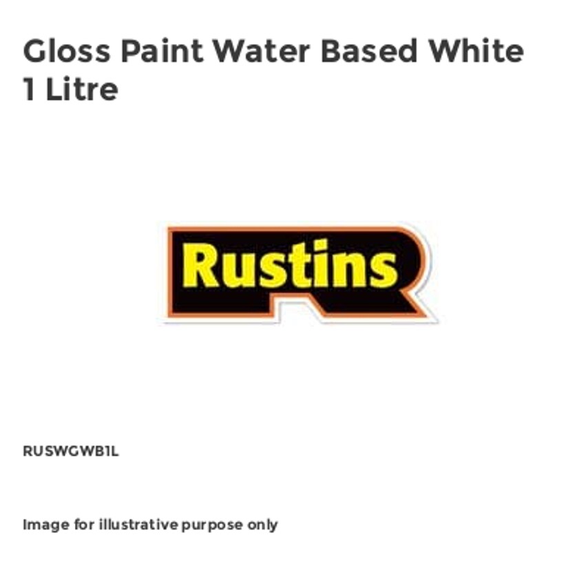 Gloss Paint Water Based White 1 Litre