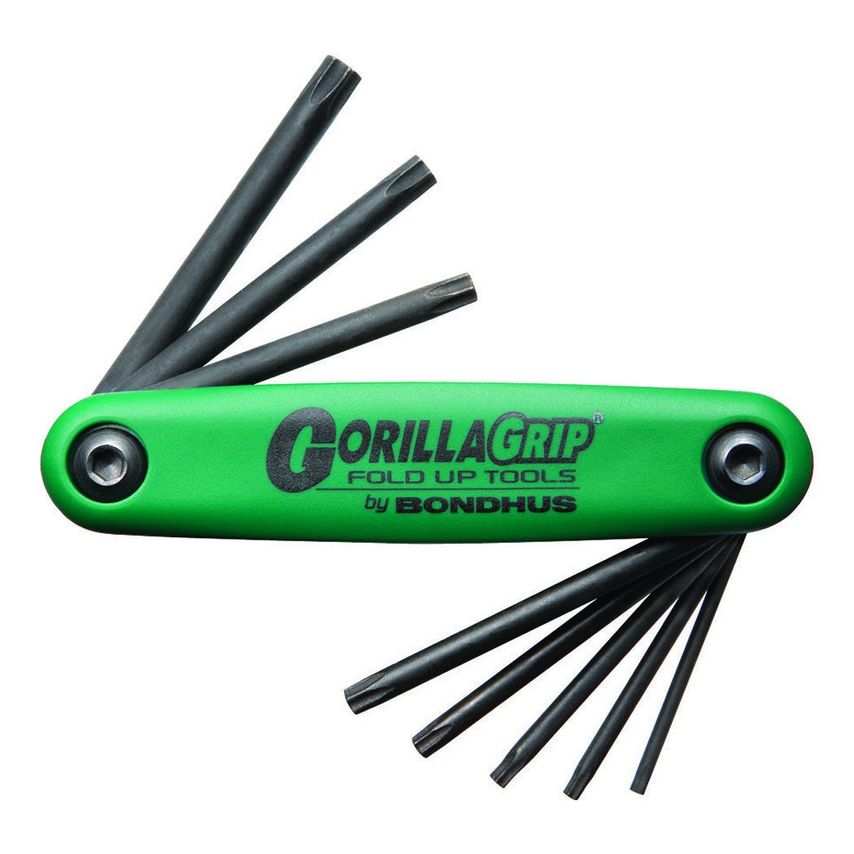 Gorilla Grip Hex Fold Up Security TORX Keys8 Piece TX9-TX40