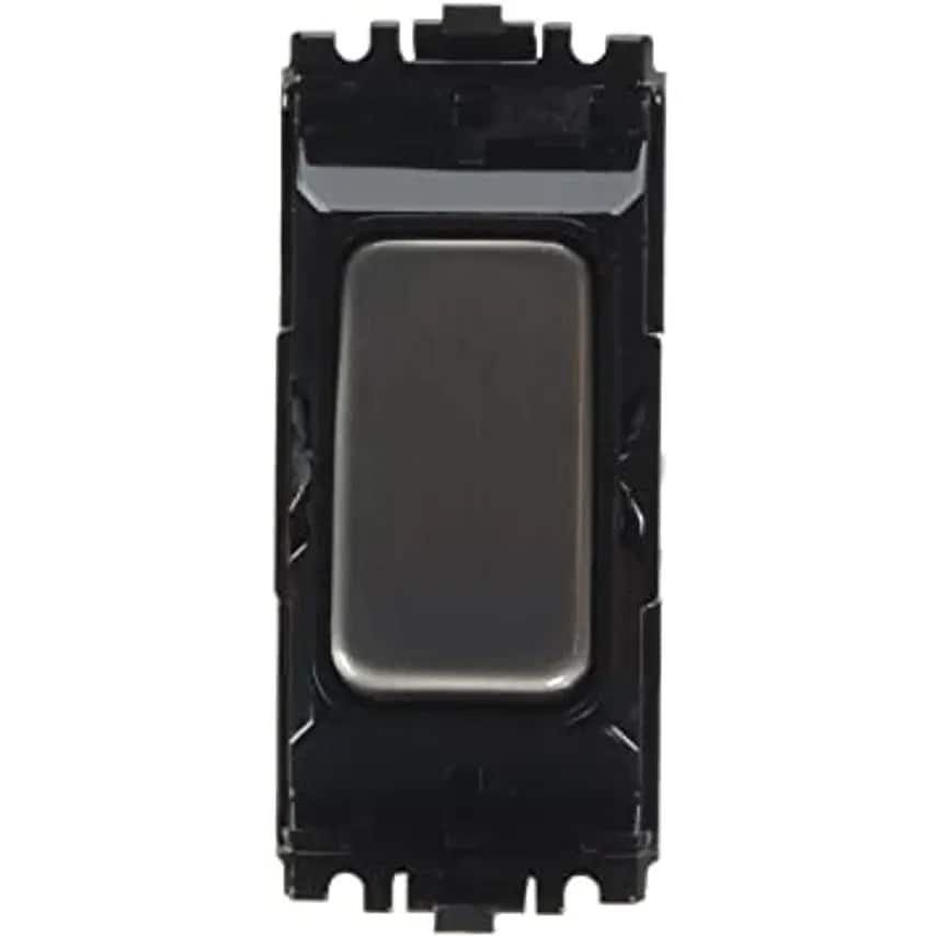 Grid Switch 1 Way DP 10A Lustrous Black Black Inserts